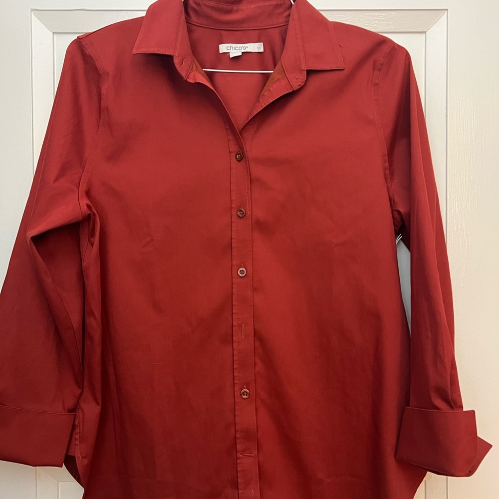 Chico's Vibrant Red Blouse NWT